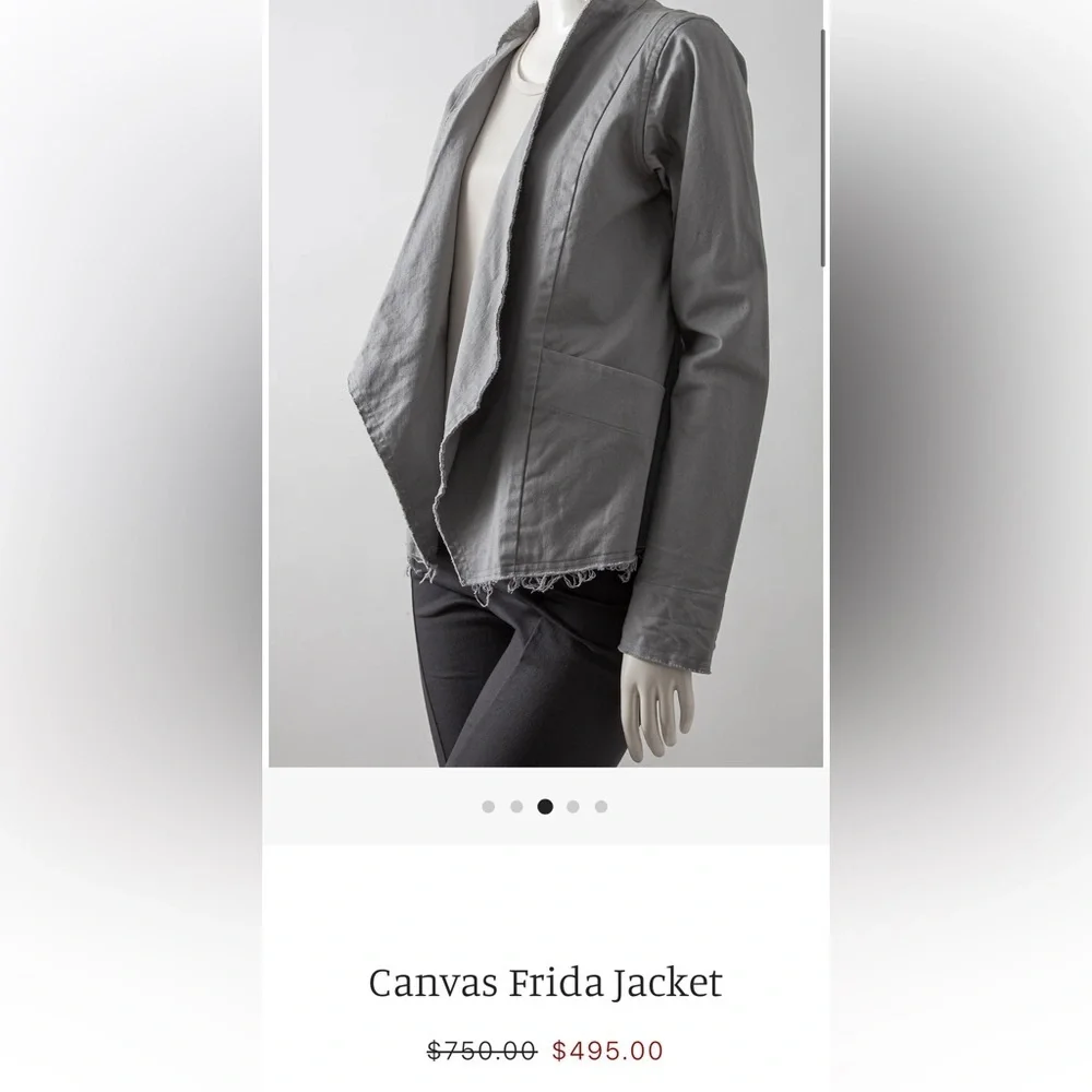 Robin Lane Canvas Friday Grey Jacket Size 1 Small 6 8